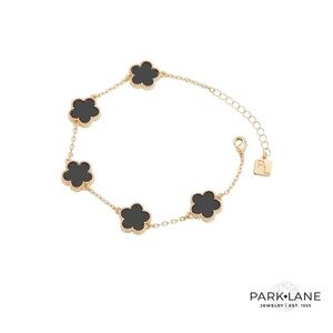 Park Lane Ivey Quatrafoil Gold and Black Bracelet